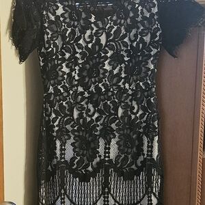 Elegant Black Lace Mini Dress